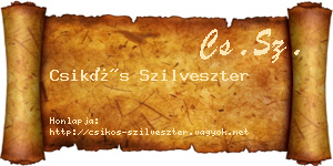 Csikós Szilveszter névjegykártya